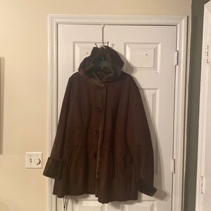 Brown Lane Bryant Heavy Winter Coat with fur lined